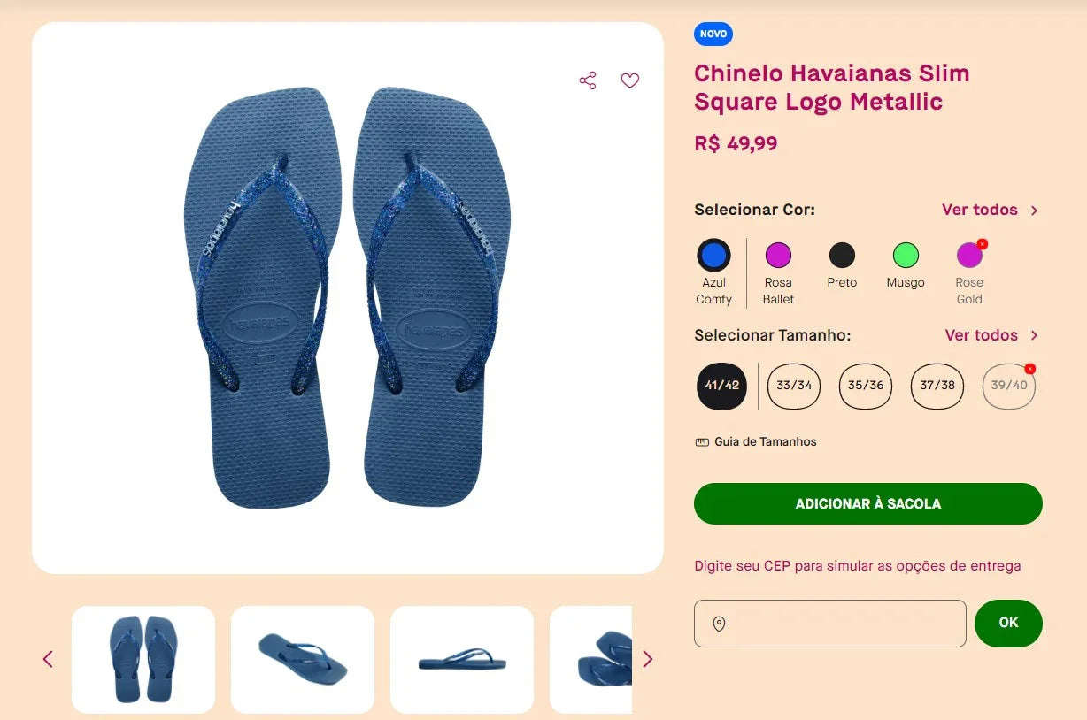 Havaianas Slim Square Sandals - Size 41/42 - 6 Styles (DDP)