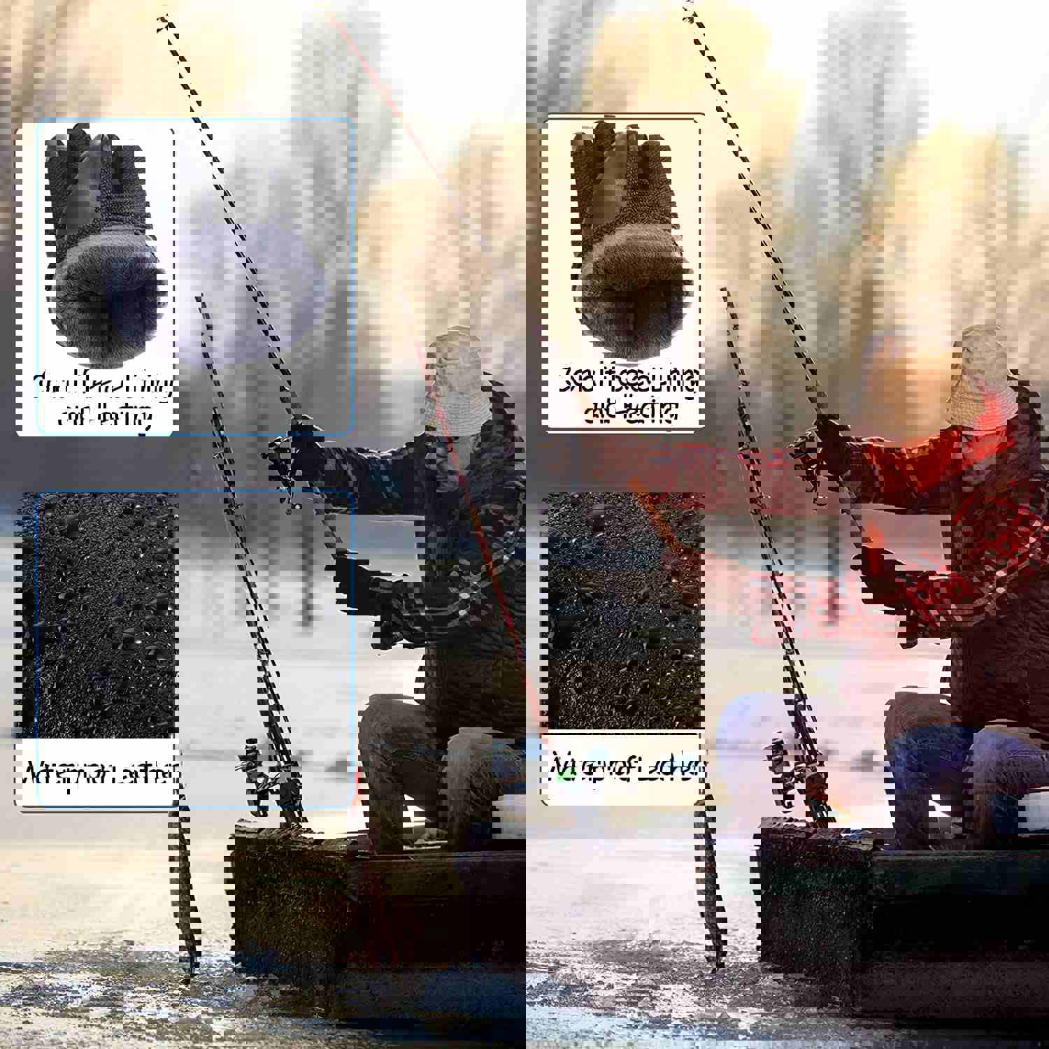 Unisex USB Heated Touch Screen Waterproof Gloves for Outdoor Activities