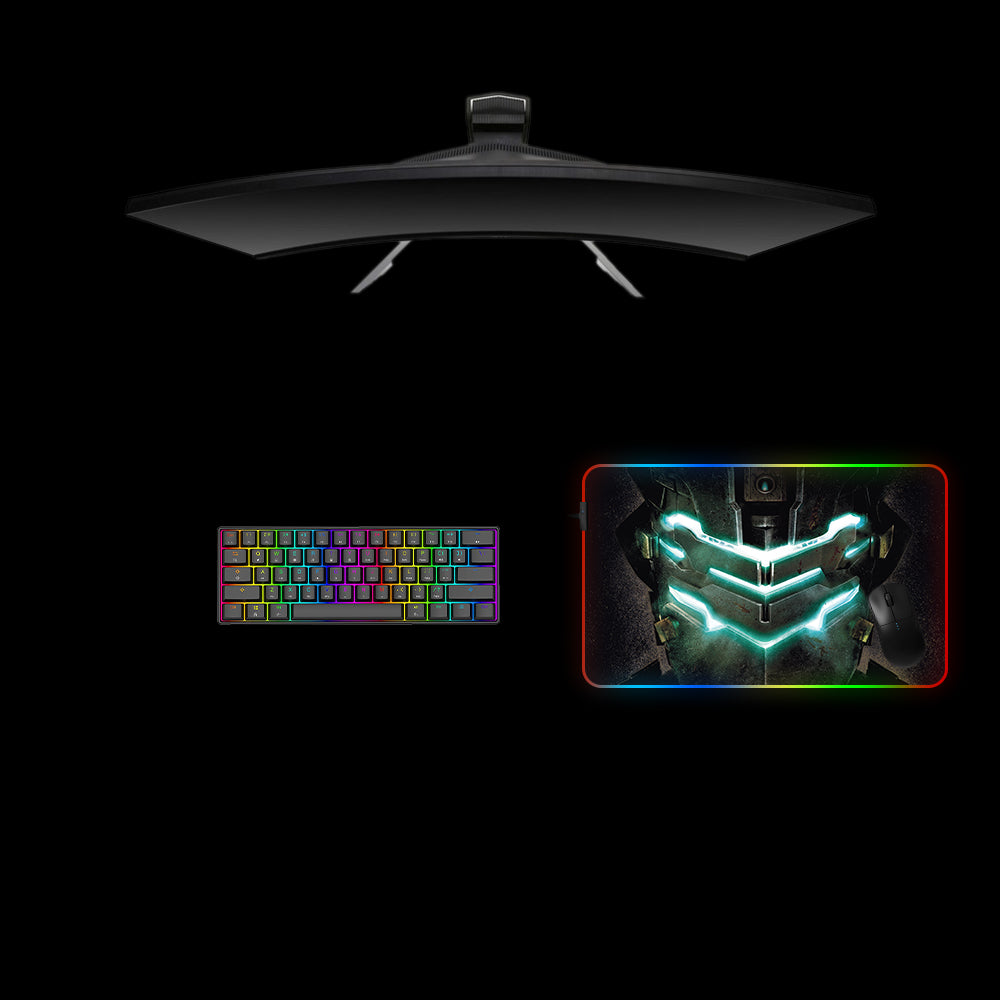 Dead Space Helmet Design RGB Gaming Mouse Pad with LED Strip - M-XXL Size