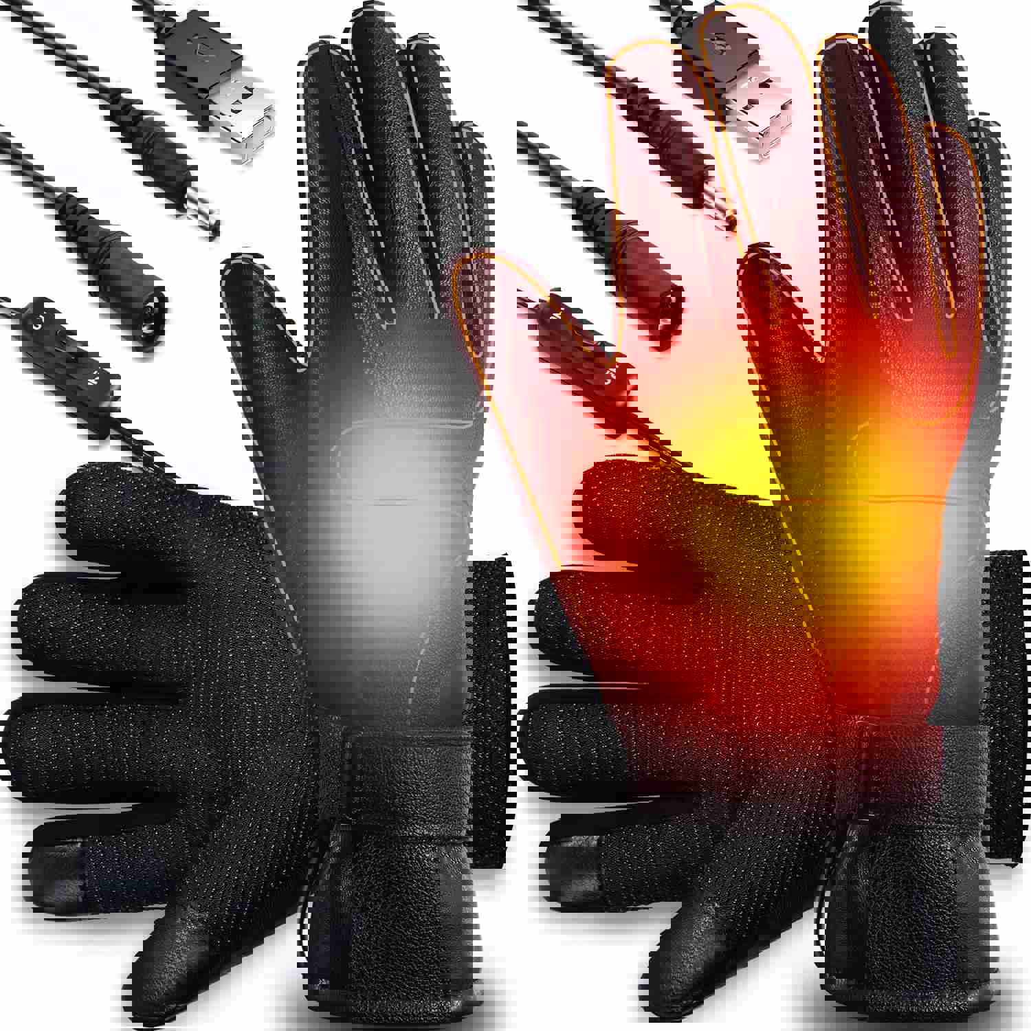 Unisex USB Heated Touch Screen Waterproof Gloves for Outdoor Activities