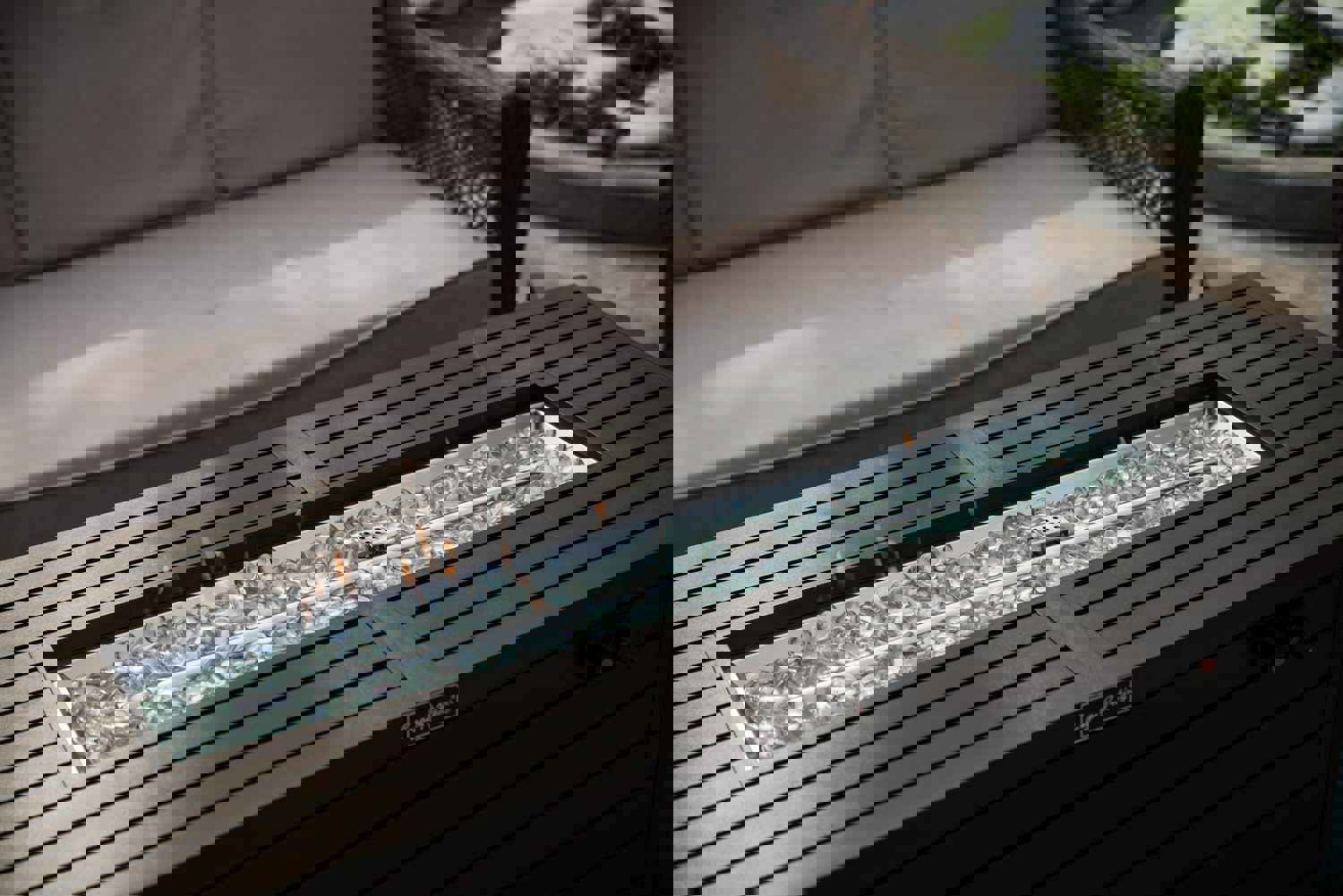 57in Outdoor Propane Gas Fire Pit Table 50000BTU with Lid, Glass Beads, ETL Certification