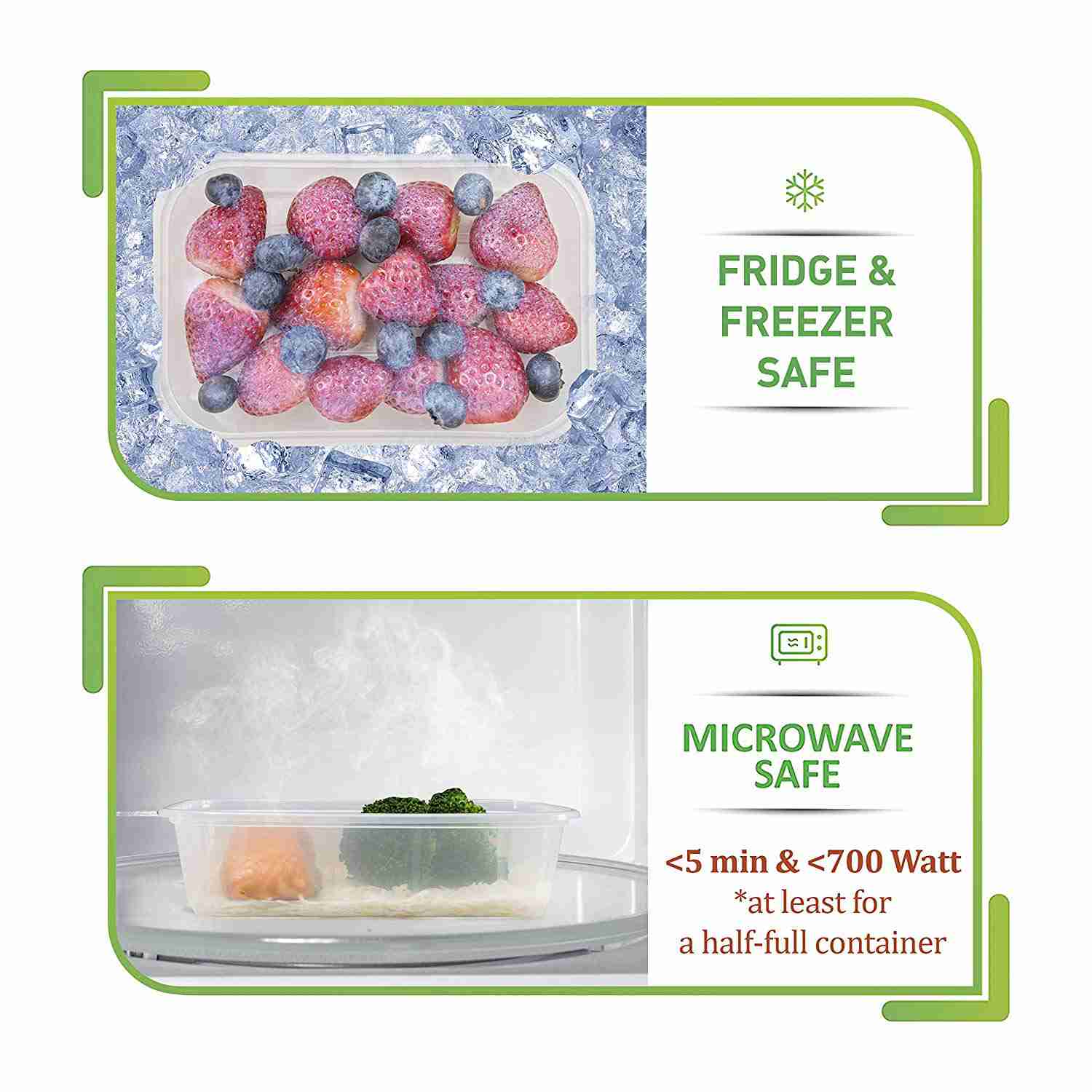 50 Pack 17oz BPA-Free Plastic Food Storage Containers with Lids - Freezer & Microwave Safe