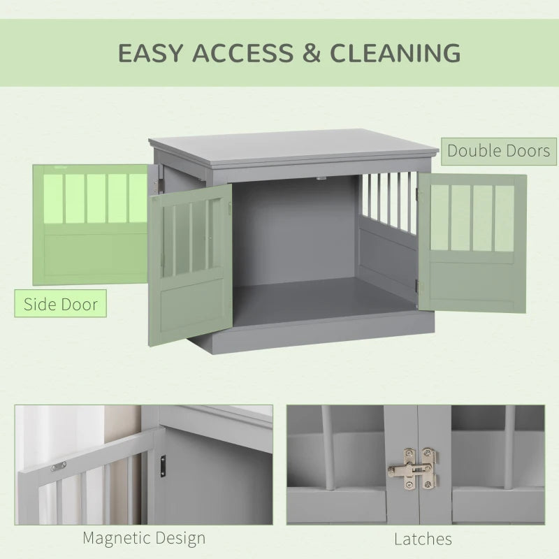 PawHut Cat Litter Box Enclosure with Magnetic Doors, Multi-Functional Side Table for Indoor Use