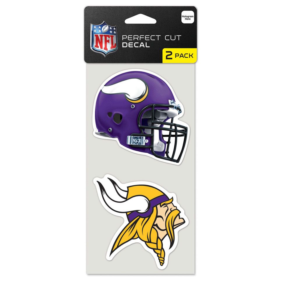 Minnesota Vikings 2-pack 4 x 4 Perfect Cut Color Decals