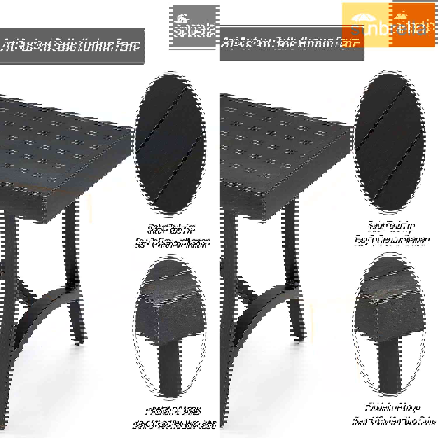 5-Piece Outdoor Aluminum Patio Conversation Set with Swivel Chairs and Sunbrella Cushions