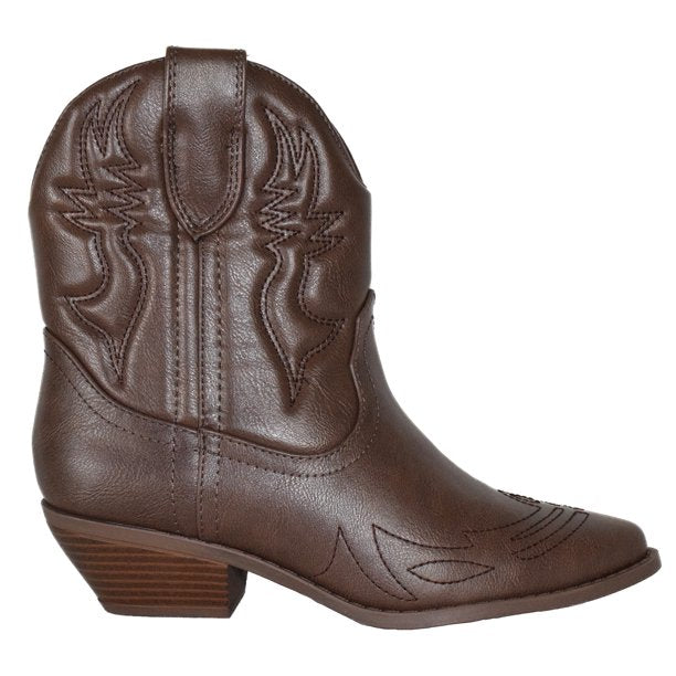 Soda Riggings Women Cowgirl Cowboy Western Stitched Ankle Boots Pointed Toe Short Booties