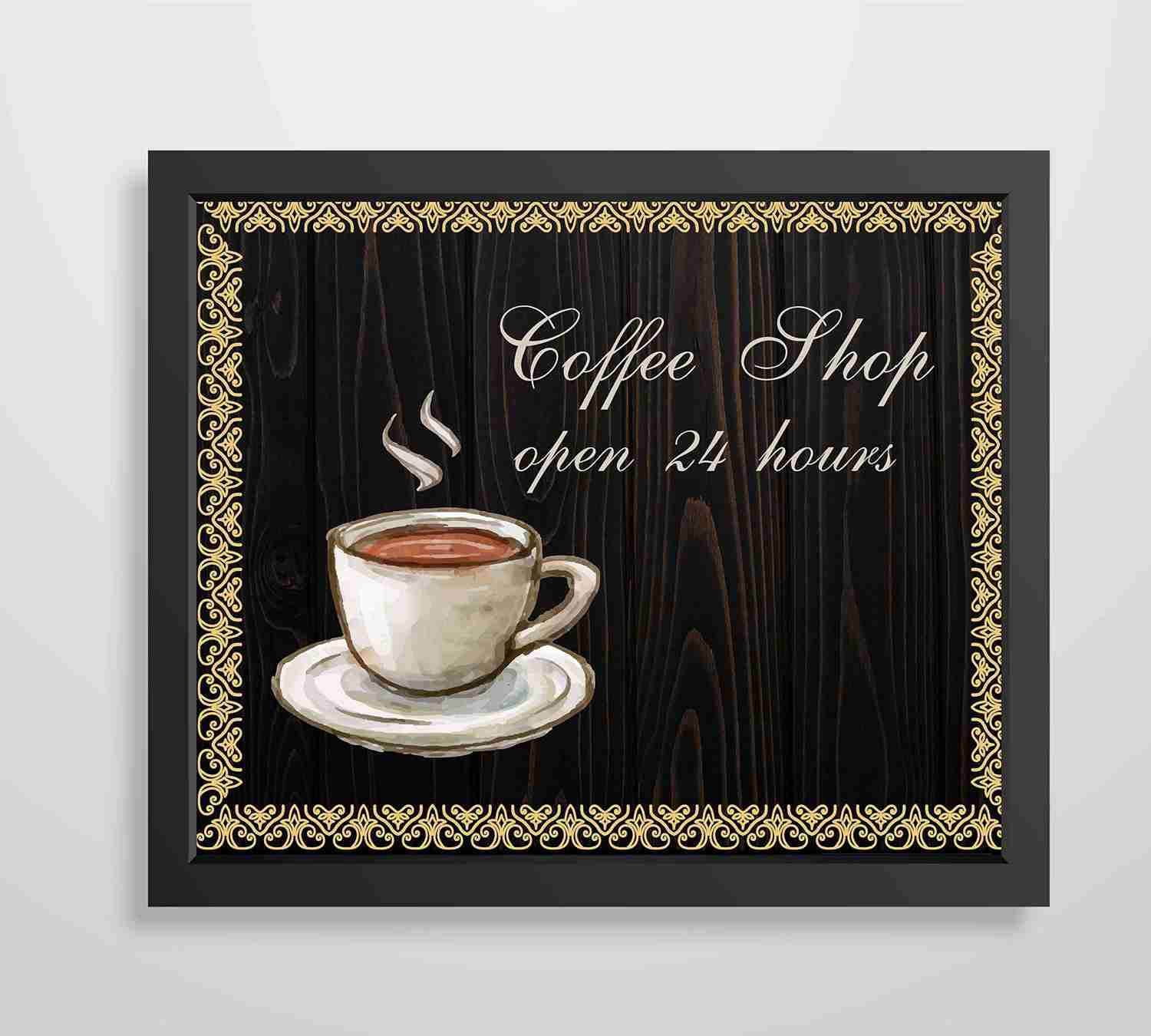 Vintage Coffee Wall Art Sign - 10 x 8 Retro Poster Print