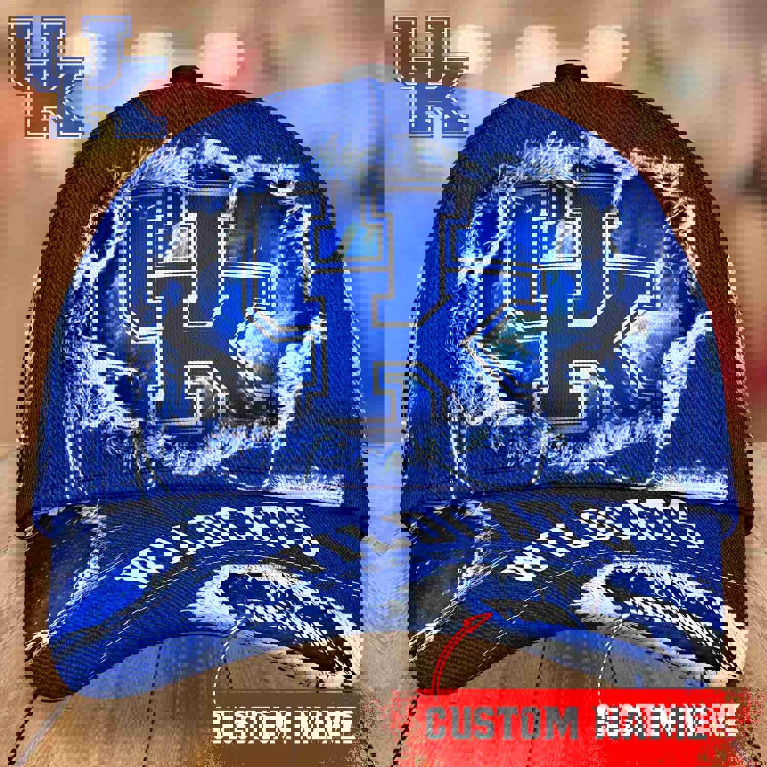 Custom Kentucky Wildcats Baseball Cap with Name Print