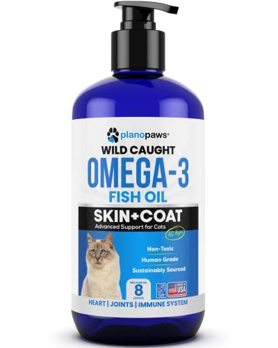 Omega 3 Fish Oil for Cats - Pure Wild Caught Liquid Supplement for Skin, Coat, and Joint Health