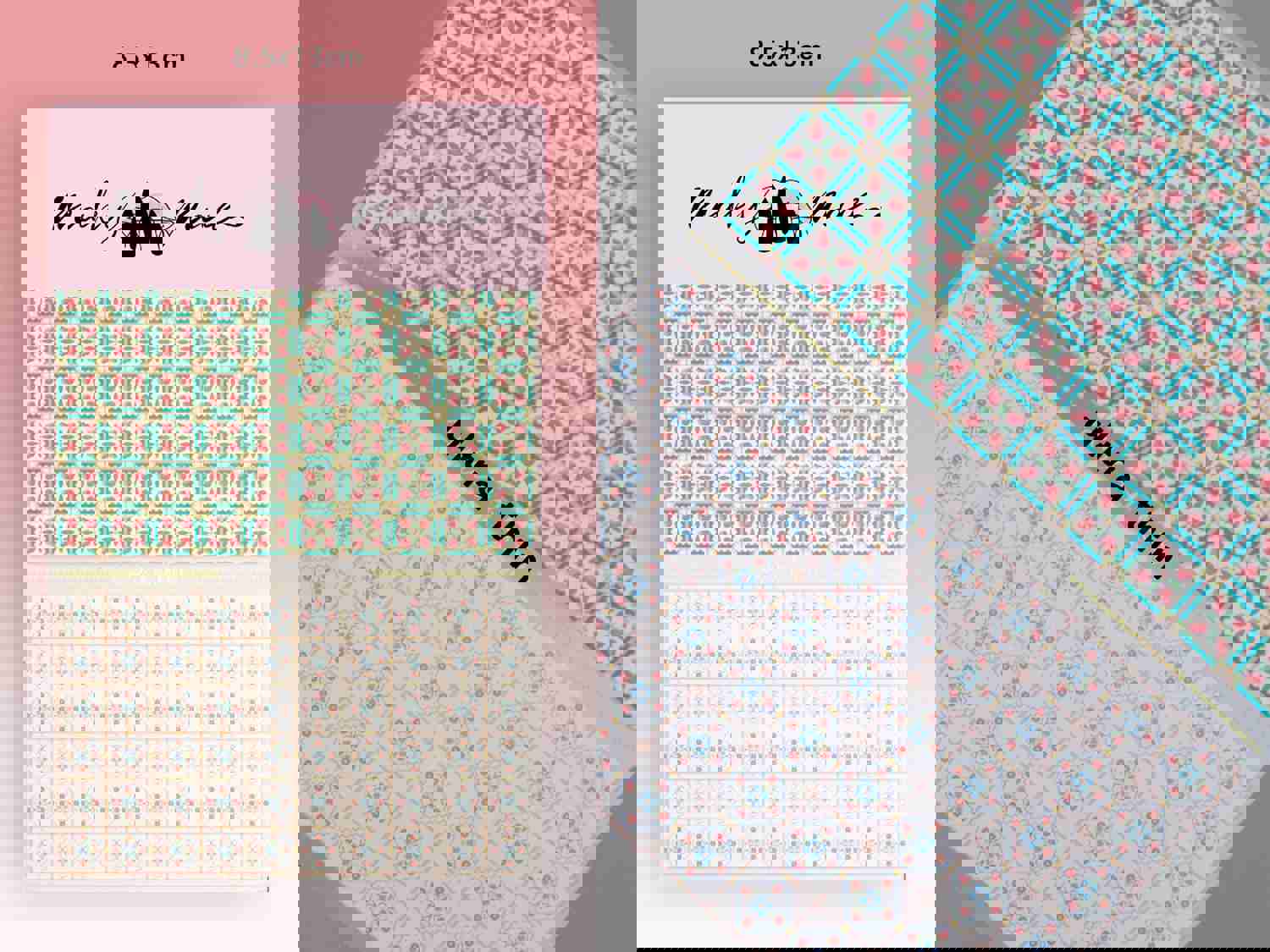 Pottery Floral Ceramics Print 3D Nail Art Stickers - Vintage Tile Pattern Self-Adhesive Decals