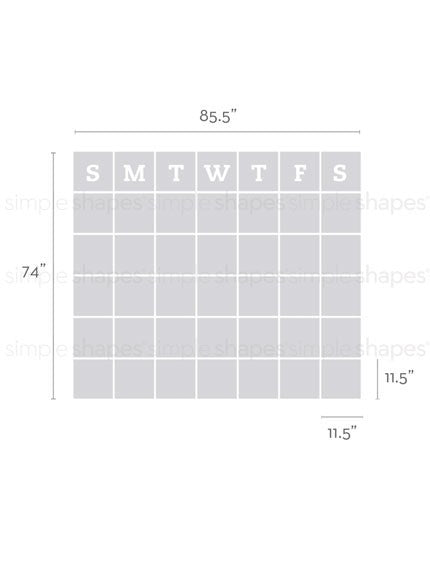 Extra Large Chalkboard Calendar Wall Decal - Reusable & Erasable