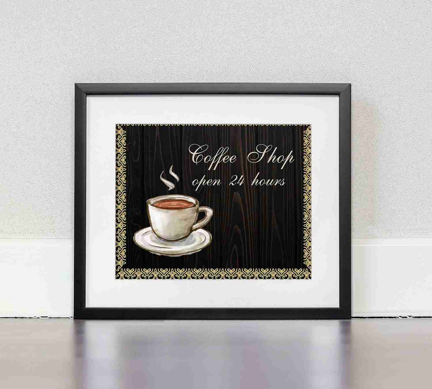 Vintage Coffee Wall Art Sign - 10 x 8 Retro Poster Print