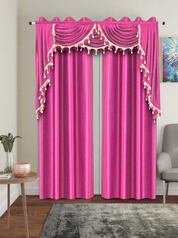 One Triple Waterfall Valance with Swag - 15 Colors Available