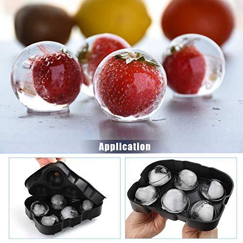Convallaria Ice Cube Trays Whiskey Combo Mold (Set of 2) - Sphere & Square Ice Ball Maker with Lid & Funnel