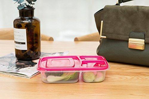 Bento Lunch Boxes, 3-Compartment Meal Prep Containers with Lids, 7 Pack BPA Free, LeakProof, Reusable