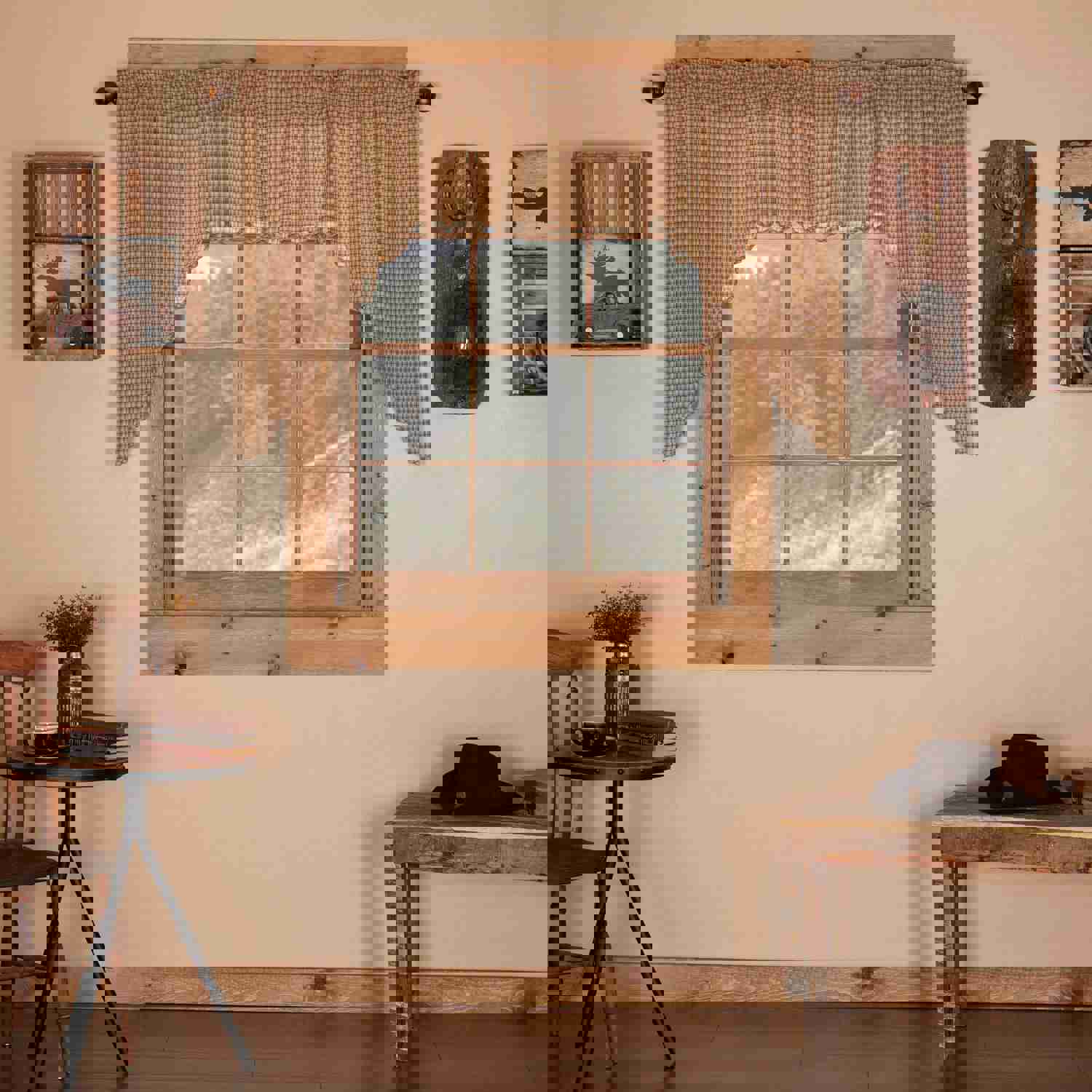 Millsboro Swag Scalloped Set of 2 36x36x16 Cotton Curtains