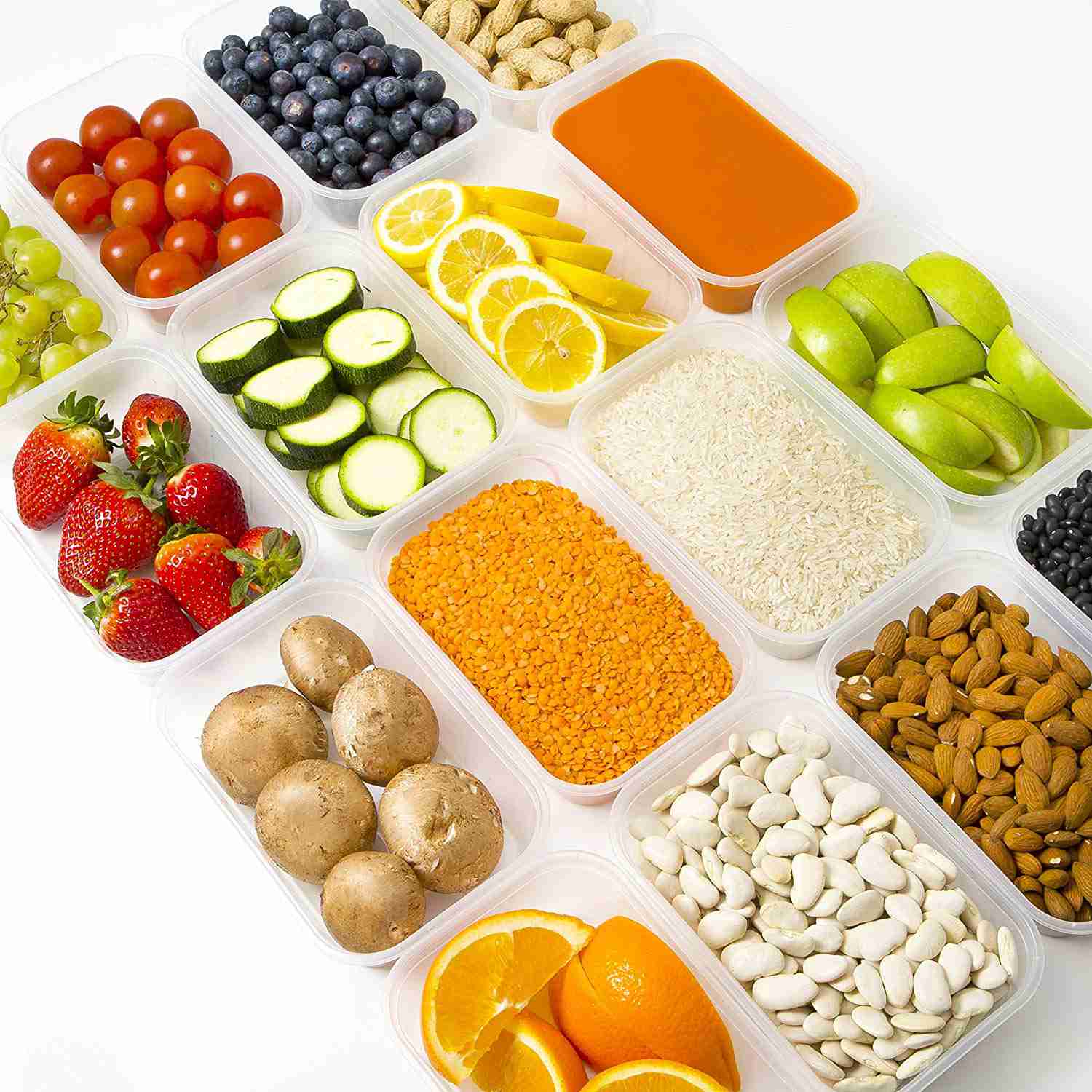 50 Pack 17oz BPA-Free Plastic Food Storage Containers with Lids - Freezer & Microwave Safe