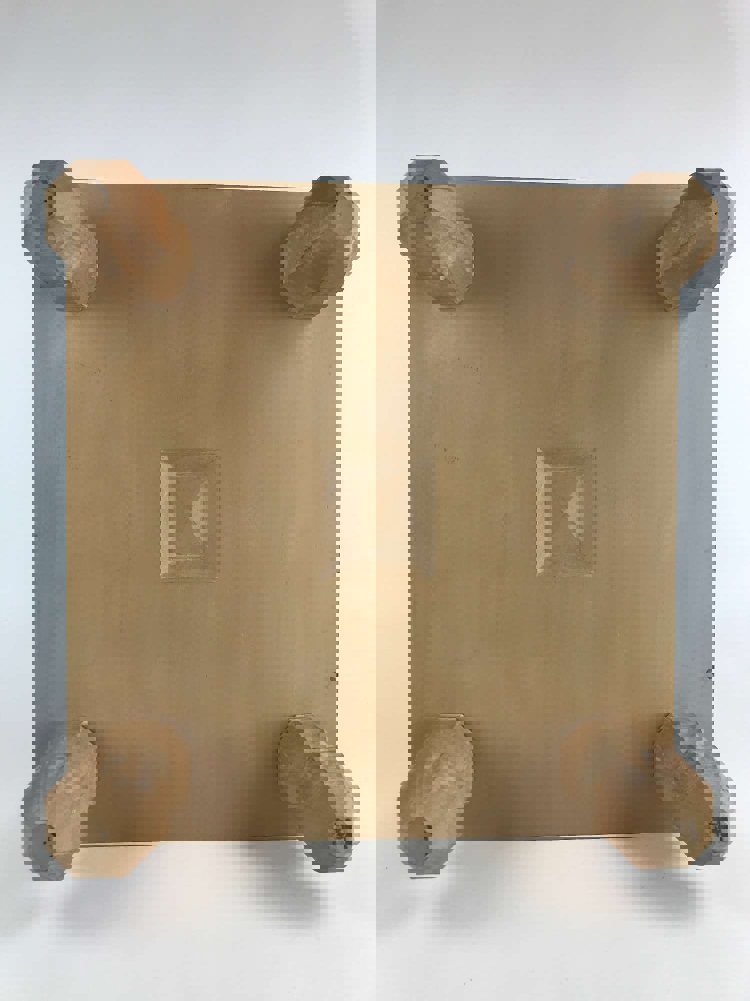 Vintage Japanese Wood Go Board Game Goban with 19x19 Grid and Legs