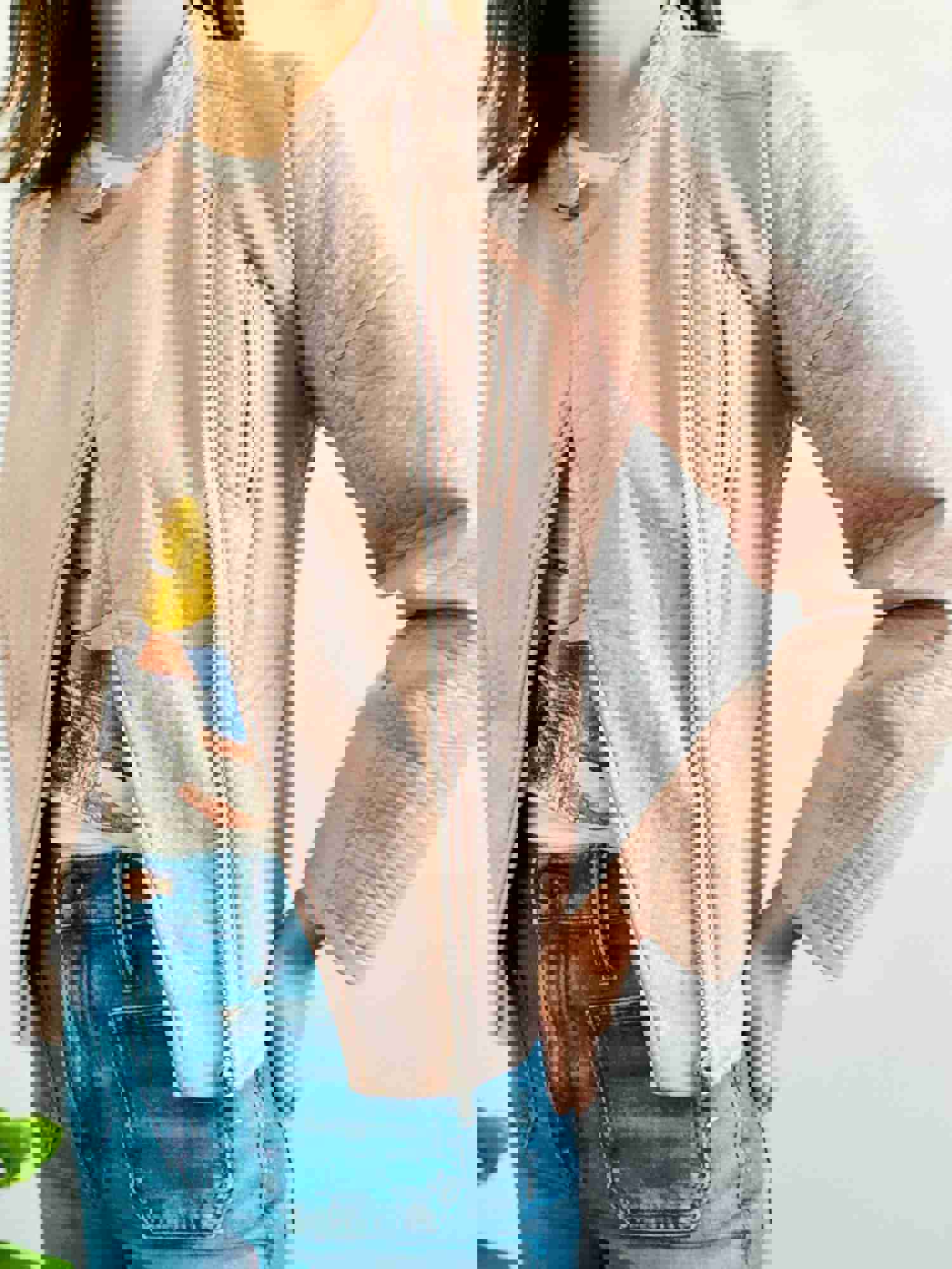 Pastel Pink Faux Leather Motorcycle Jacket