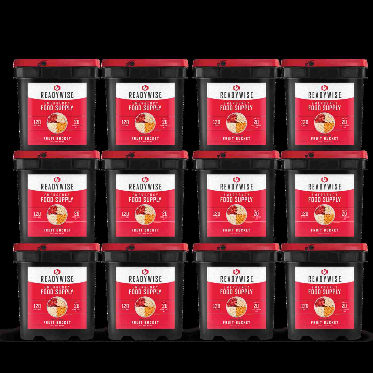 ReadyWise Freeze Dried Fruit Grab & Go Bucket - Gluten-Free, 120 Servings, 20 Year Shelf Life