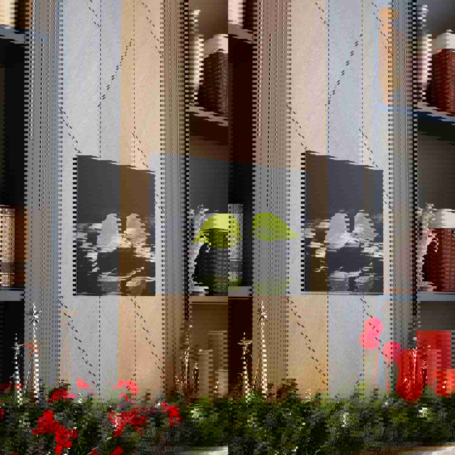 Green Leaf with Stones Forest Floral Nature Photography Canvas Wall Art for Home Decor