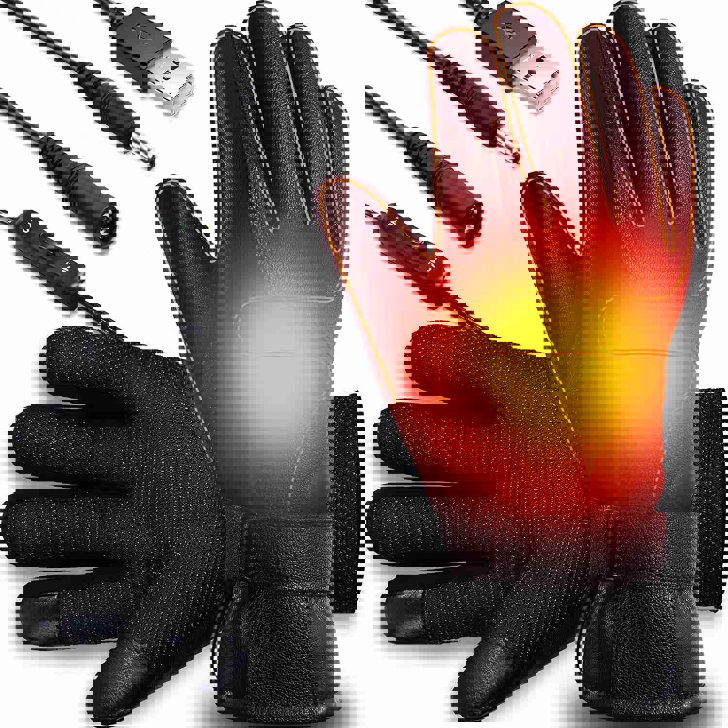 Unisex USB Heated Touch Screen Waterproof Gloves for Outdoor Activities