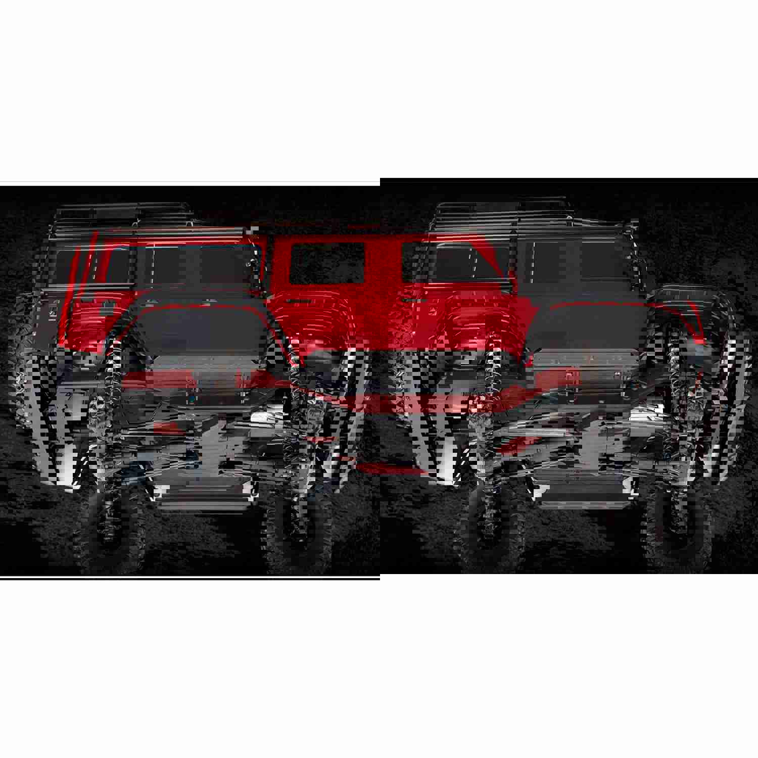 Heavy Duty Metal Steel Left Right Chassis Rails for 1/10 RC Crawler TRAXXAS TRX4 TRX-4 8220 Upgrade Parts - 2Pc Set Black