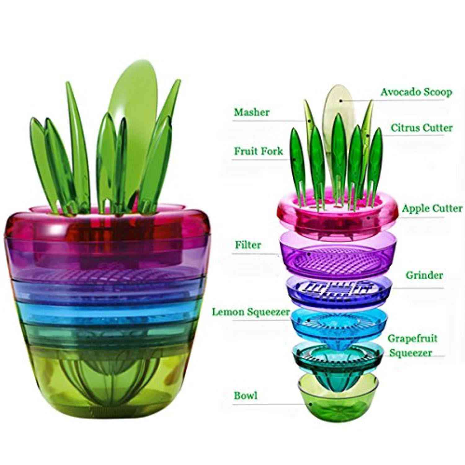 Shaper Salad Maker - 10pcs Multi-Function Kitchen Tool Set for Fruits & Vegetables