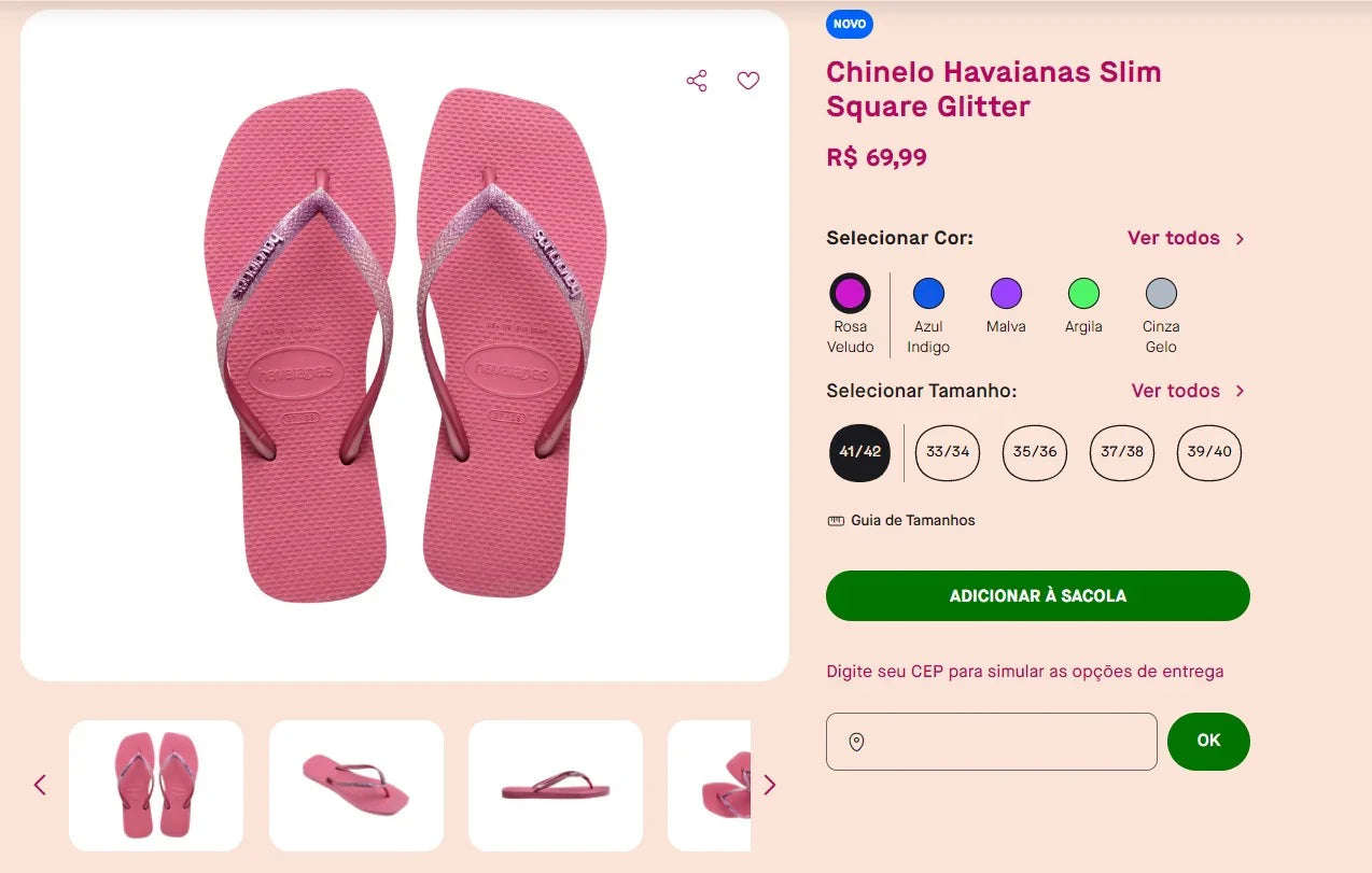 Havaianas Slim Square Sandals - Size 41/42 - 6 Styles (DDP)