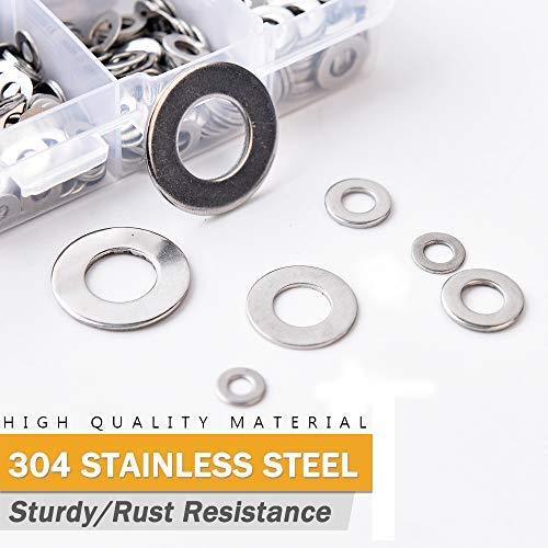 VIGRUE Black Zinc Plated Alloy Steel Flat Washers Set - 684 Pieces (9 Sizes)