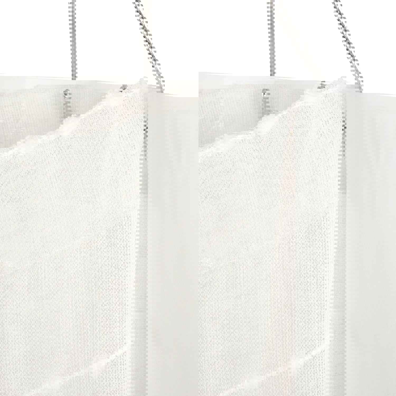 Farmhouse Textured Sheer With Peva Lining Shower Curtain Set