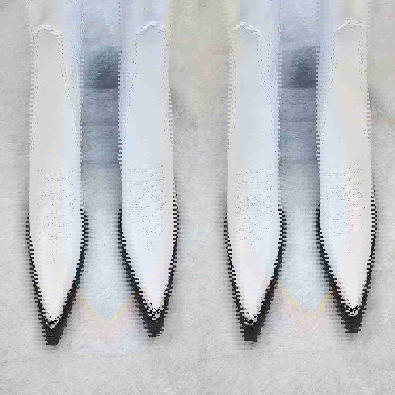 Tallas White Cowgirl Cowboy Ankle Boots Western Block Heels US Sizes 7-11