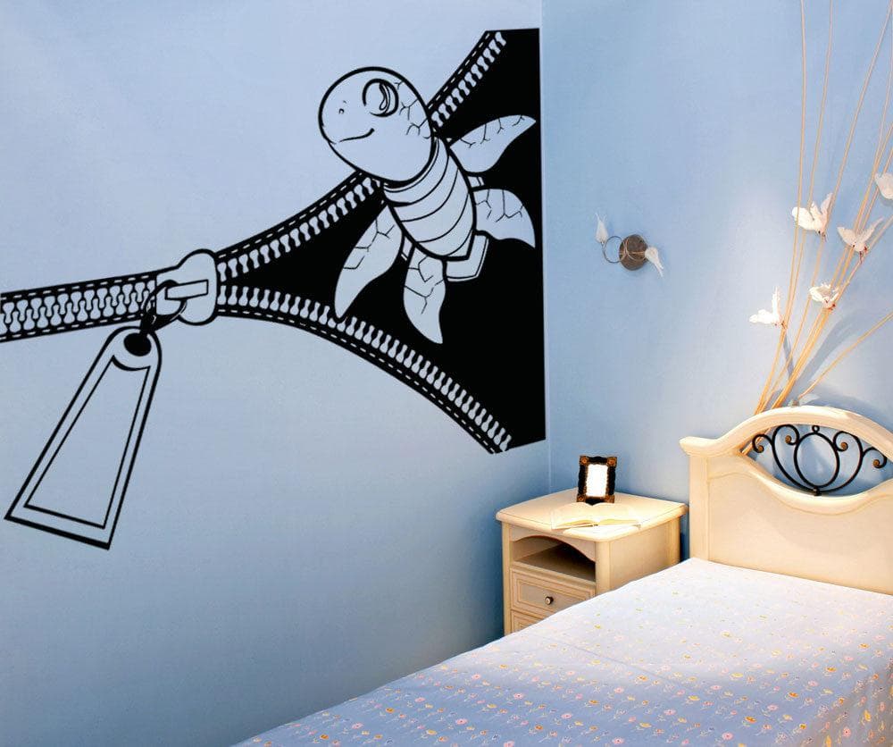 Vinyl Wall Decal Sticker Sea Turtle Zipper #OS_AA1366