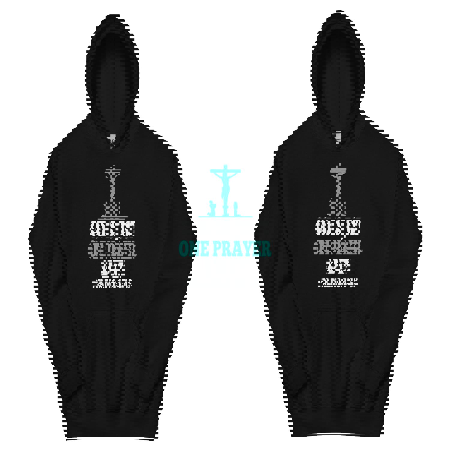 F&H Christian God is Just One Prayer Away Mens Hoodie