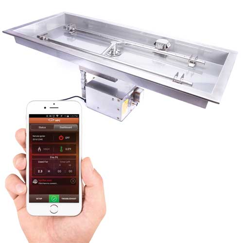 24 X 12 Rectangle H-Burner Fully Assembled Commercial Grade Fire Pit Insert