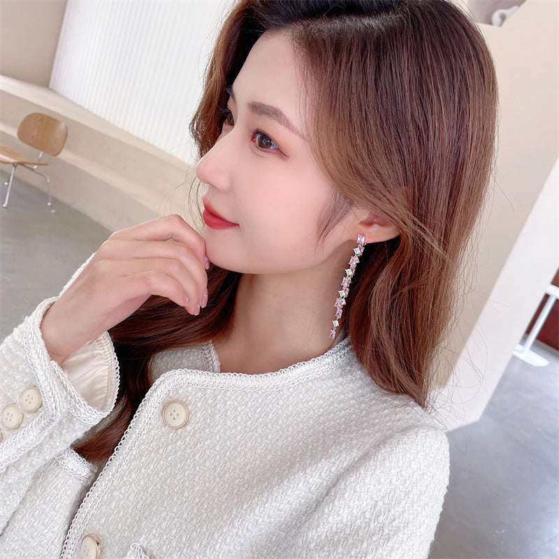 Jewelblings Fashion Two-Tone Tassel Earrings with CZ Stones