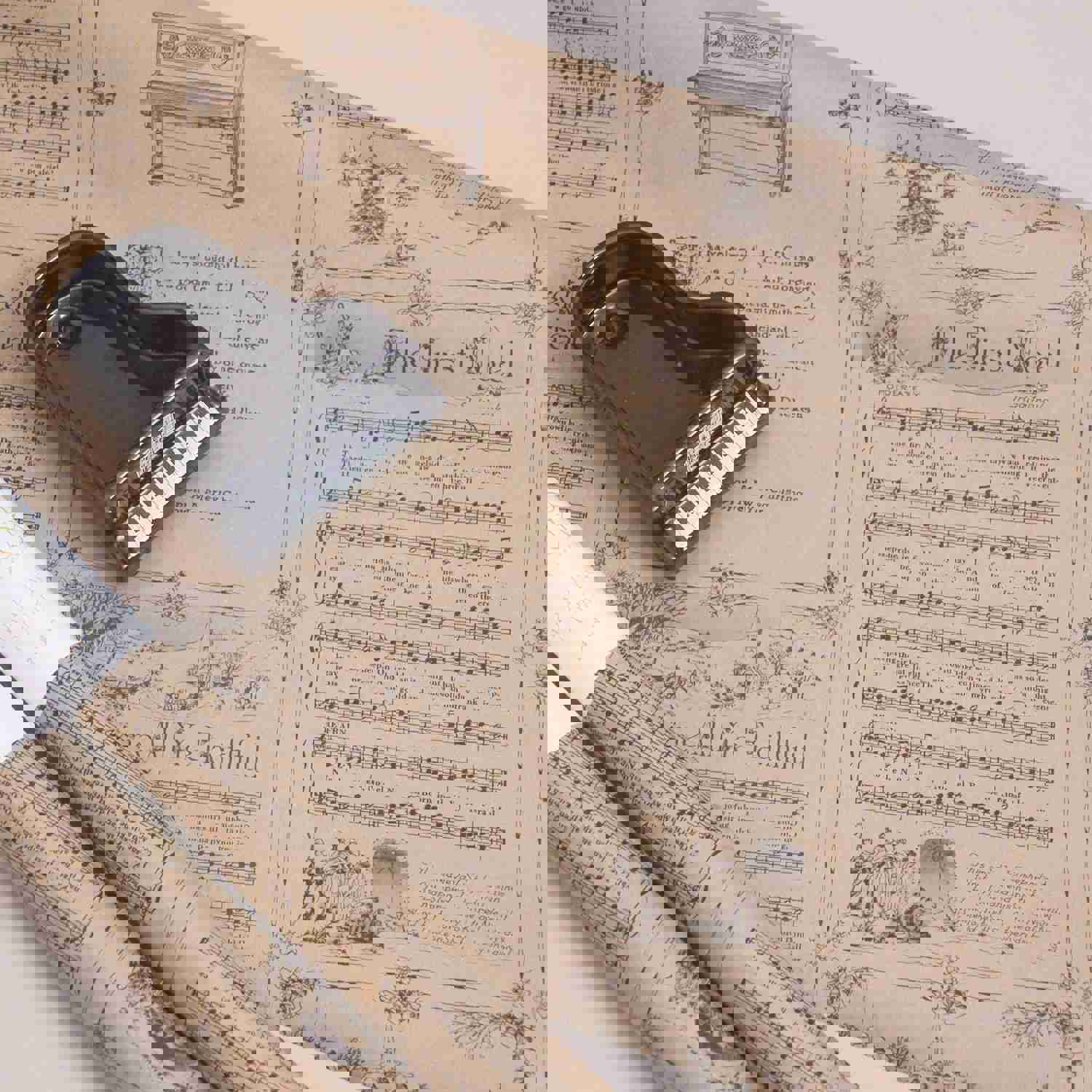 Christmas Carol Vintage Wrapping Paper Rolls | Eco-Friendly Music Sheet Gift Wraps