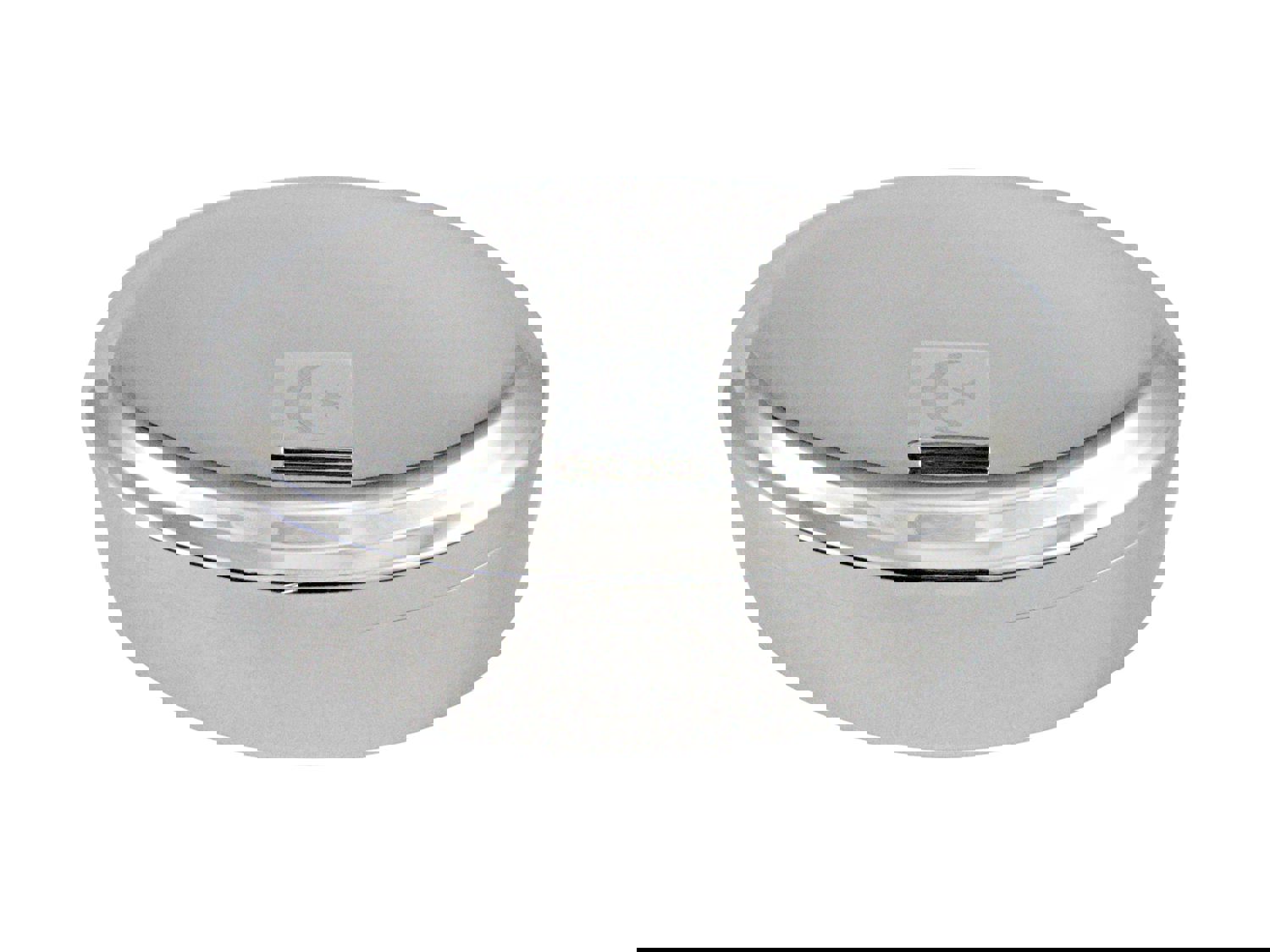 Silver Toned Etched Islam Flag Pendant Oval Trinket Jewelry Box by Kiola Designs