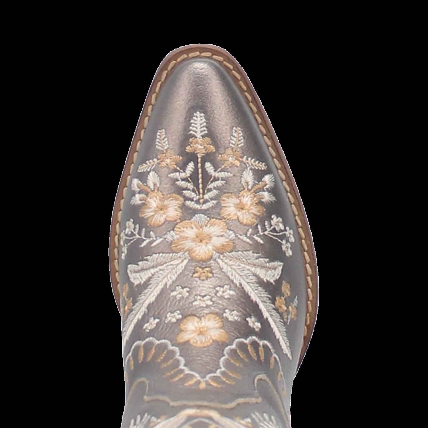 Dingo Ladies Primrose Floral Embroidery Pewter Boots DI748-GY14