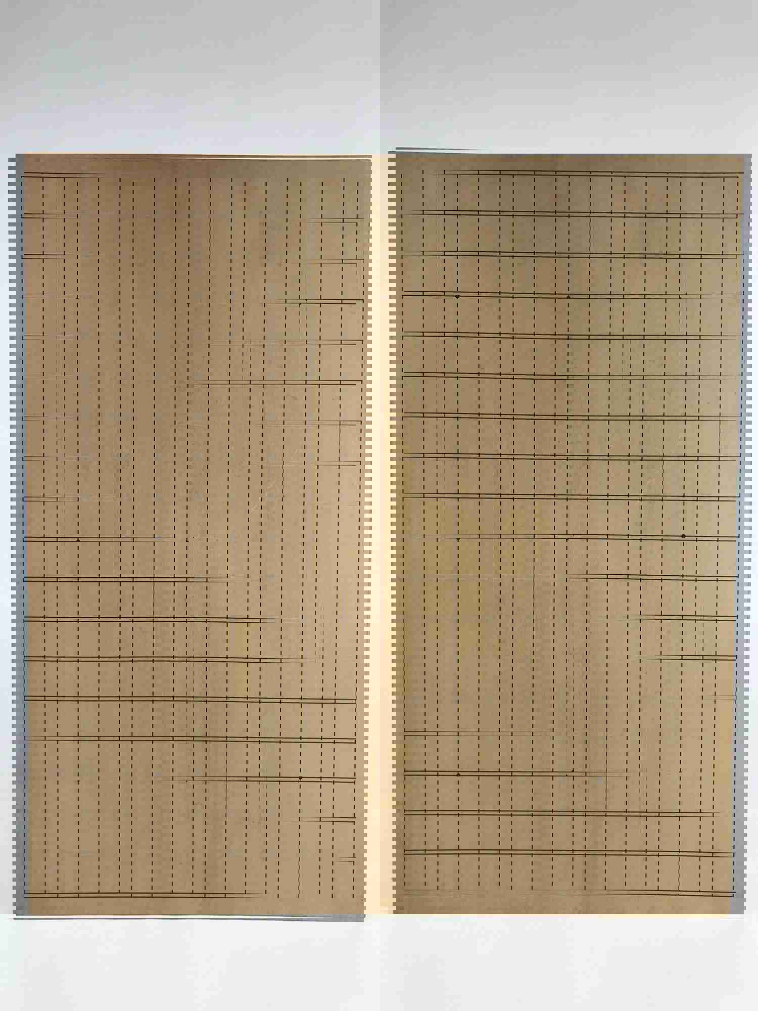 Vintage Japanese Wood Go Board Game Goban with 19x19 Grid and Legs