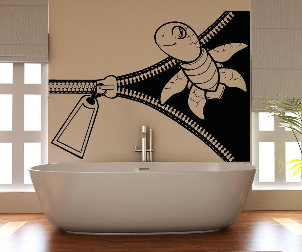 Vinyl Wall Decal Sticker Sea Turtle Zipper #OS_AA1366
