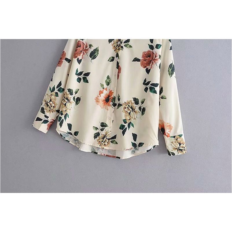 Vintage Fashion Blouse - Polyester, Flannel, Turn-Down Collar