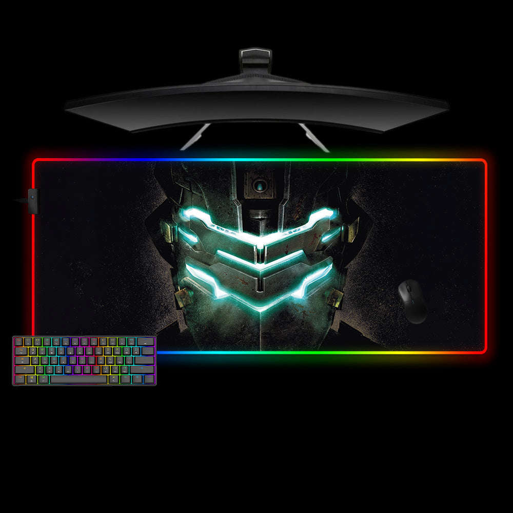 Dead Space Helmet Design RGB Gaming Mouse Pad with LED Strip - M-XXL Size