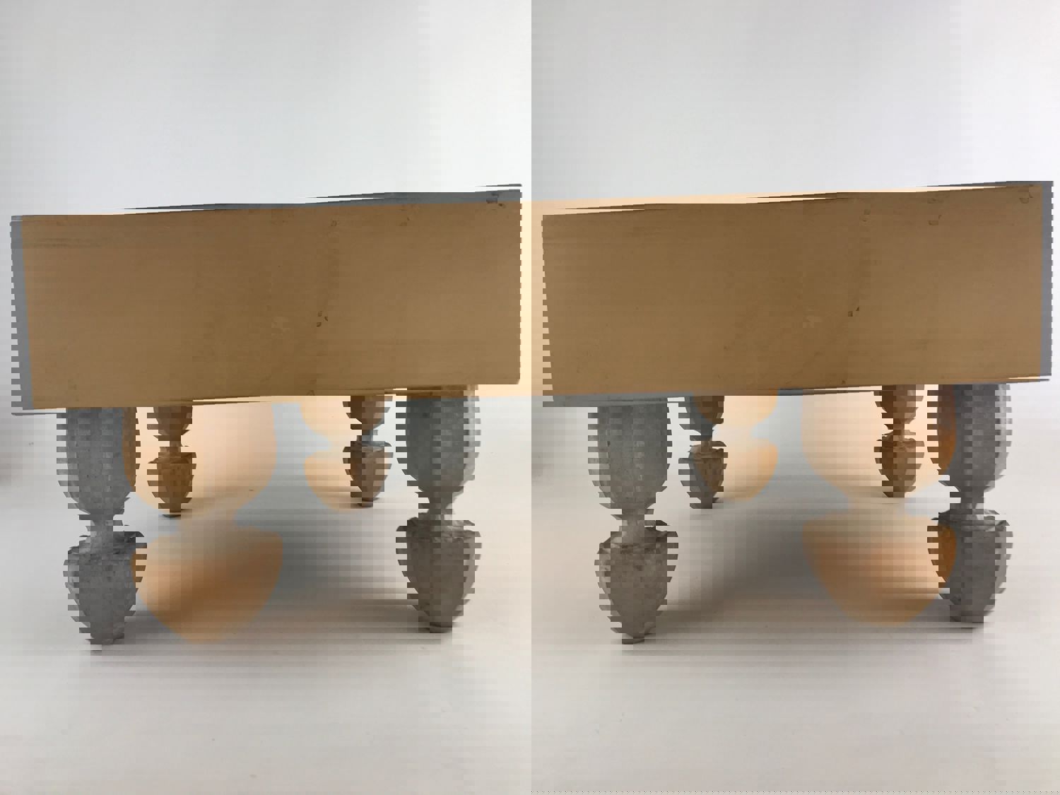 Vintage Japanese Wood Go Board Game Goban with 19x19 Grid and Legs