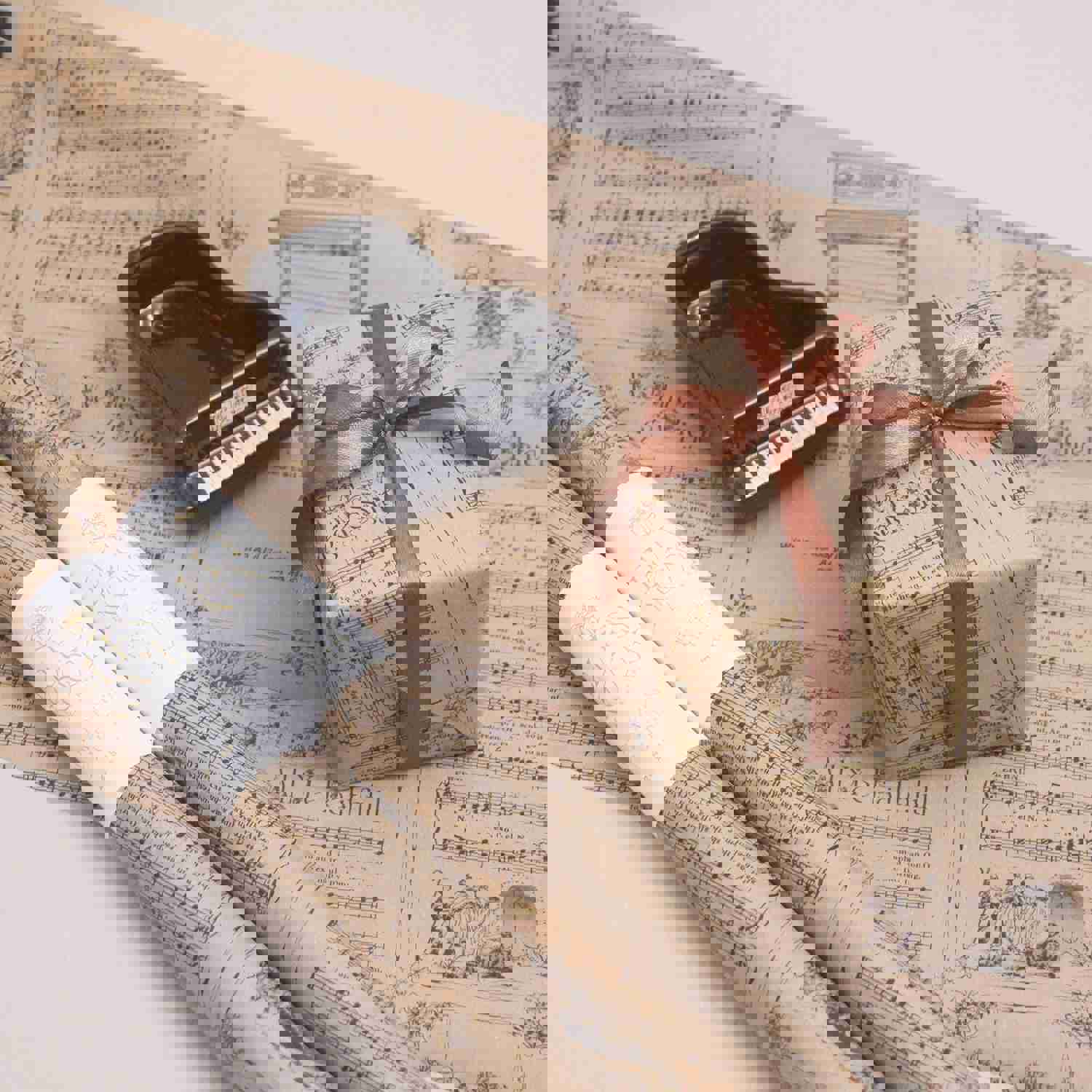 Christmas Carol Vintage Wrapping Paper Rolls | Eco-Friendly Music Sheet Gift Wraps