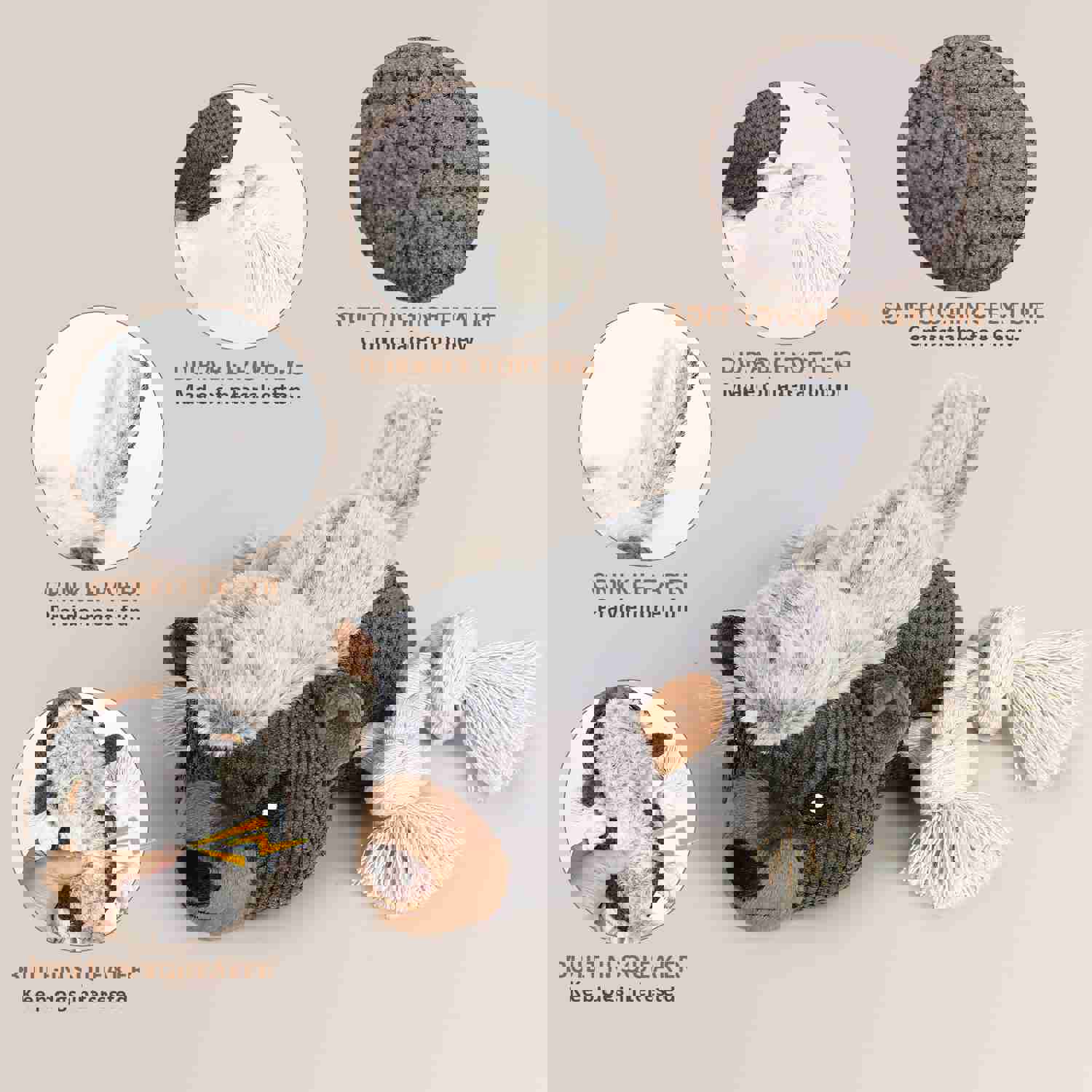 IPORLEER Dog Squeaky Toys - Durable Plush Chew Toy for Small, Medium & Large Dogs