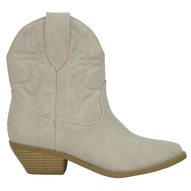 Soda Riggings Women Cowgirl Cowboy Western Stitched Ankle Boots Pointed Toe Short Booties