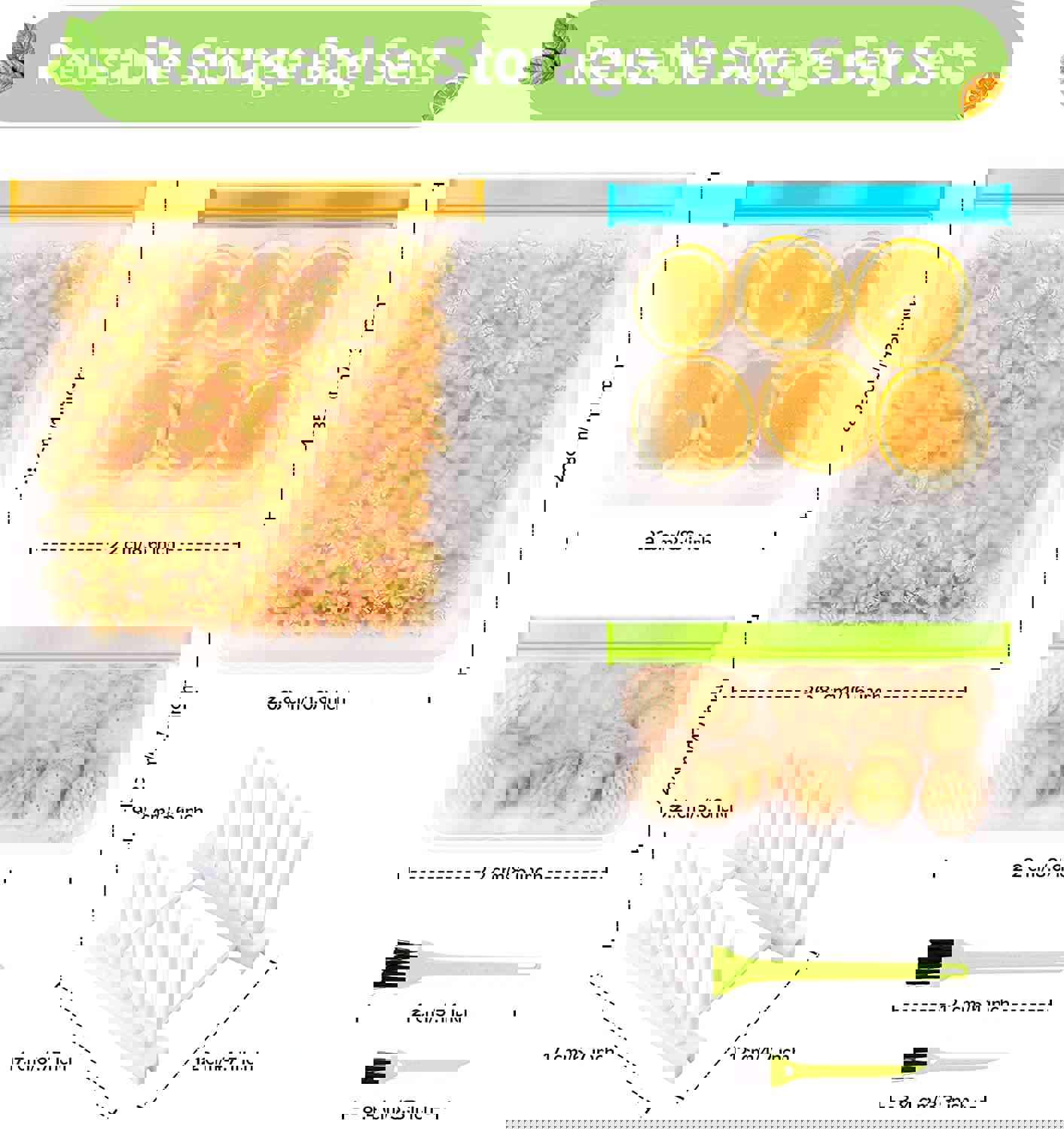 Ceephouge 18 Pack Reusable Food Storage Bags with Drying Rack - BPA Free, Leakproof Silicone & Plastic Lunch Bags