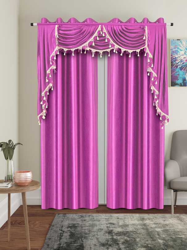 One Triple Waterfall Valance with Swag - 15 Colors Available