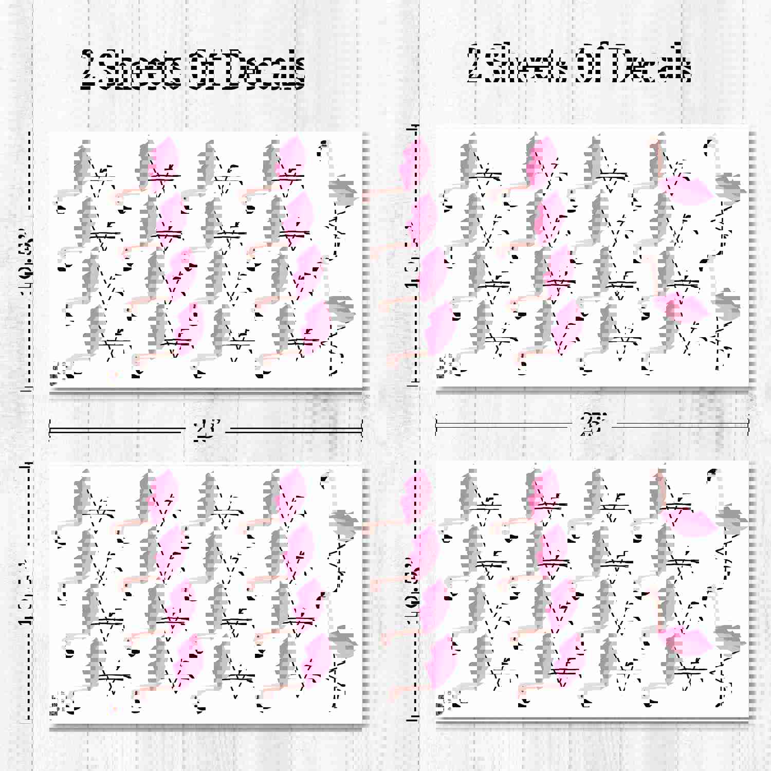 Flamingo Lips Wall Decals - Fun and Whimsy Peel and Stick Decals